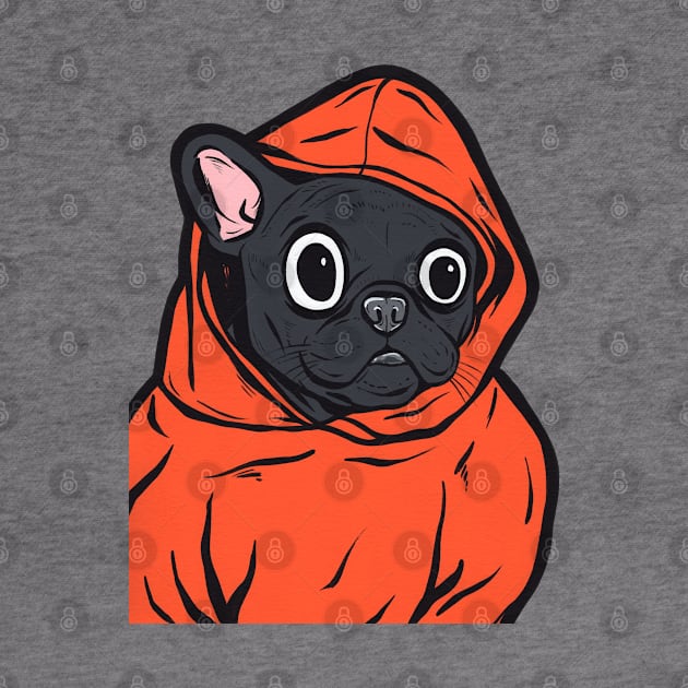 Black French Bulldog Hoodie by turddemon